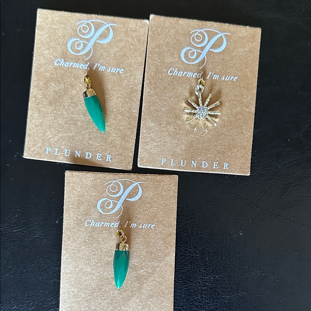 Plunder Gold and Green Drop CHARMS and Silver Snowflake CHARMED, I’m Sure new